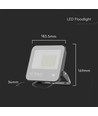 50W LED lyskaster - 135lm/W, Samsung LED chip, arbeidslampe, 1m ledning, utendørs