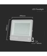 300W LED lyskaster, 135lm/W - Samsung LED-chip, arbeidslampe, 1m ledning, utendørs