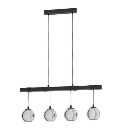 Outlet: EGLO Argallo Pendellampe Til 4xE27 i Glass/Sort