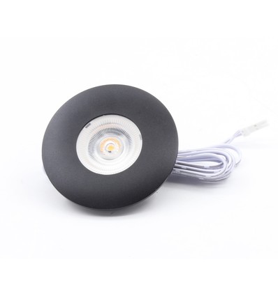 LEDlife Cabi68 møbelspot - Hull: Ø5,5 cm, Mål: Ø6,8 cm, RA91, svart, 2,5W, 12V DC