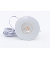 2,5W Ø6,8cm Cabi68 møbelspot RA91 - 12V DC, Hull: Ø5,5 cm, Mål: Ø6,8 cm, Matt hvit