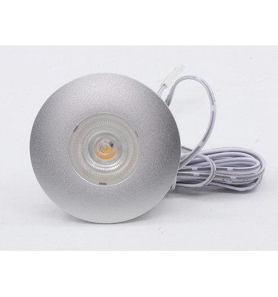 2,5W Ø6,8cm Cabi68 møbelspot RA91 - 12V DC, hull: Ø5,5 cm, mål: Ø6,8 cm, børstet stål