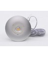 LEDlife Cabi68 møbelspot - Hull: Ø5,5 cm, Mål: Ø6,8 cm, RA91, børstet stål, 2,5W, 12V DC
