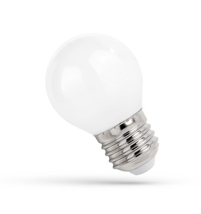 E27 1W LED kronepære - G45, mattert glass