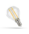 E14 1W LED kronepære - G45, filament, klart glass