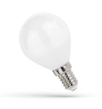 E14 1W LED kronepære - G45, filament, mattet glass