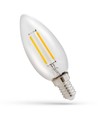 E14 1W LED-kronepære - C35, filament, klart glass