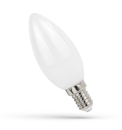 E14 1W LED kronepære - C35, filament, matt glass