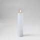 LED-kubbelys 20cm, flammeeffekt, hvit - Ø5cm, fjernkontroll, timer, ekte voks