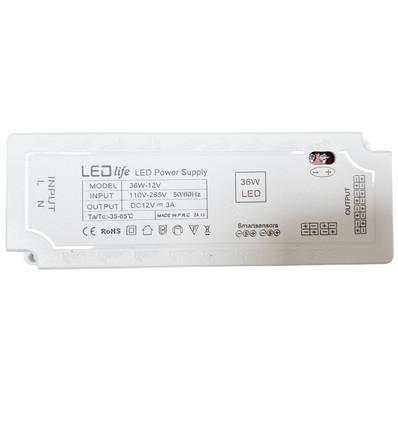 LEDlife møbelspot strømforsyning 36W - Til Sono, Cabi og Reco møbelspot, maks. 6 spot