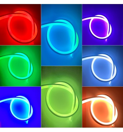 12W pr. meter RGB 16x16 Neon Flex LED - 230V, IP67