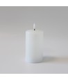 LED Blokklys 12,5cm høy, smelte-utseende, flammeeffekt - Ø7,5cm, 12,5cm høy, fungerer m. fjernkontroll, timer, ekte stearin