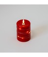 LED blokklys med lyskjede, 10cm, flammeeffekt - Ø7,5cm, rød