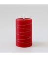 LED blokklys med lyskjede, 12,5cm, flammeeffekt - Ø7,5cm, rød