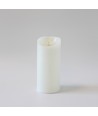 LED XL Blokklys 22,5cm høy, flammeeffekt, hvit - Ø10cm, 22,5cm høy, fungerer m. fjernkontroll, timer, ekte stearin
