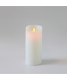 LED XL Blokklys 22,5cm høy, flammeeffekt, hvit - Ø10cm, 22,5cm høy, fungerer m. fjernkontroll, timer, ekte stearin