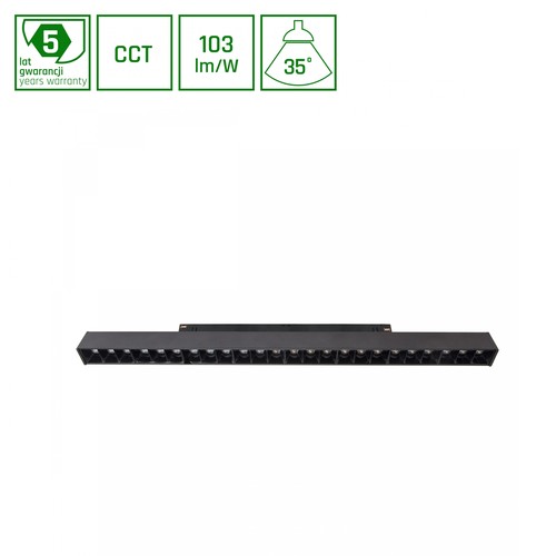 22W GRID L SYSTEM SHIFT skinnespot til 48V - 102lm/W, CCT, RA90, 48V, 5 års garanti