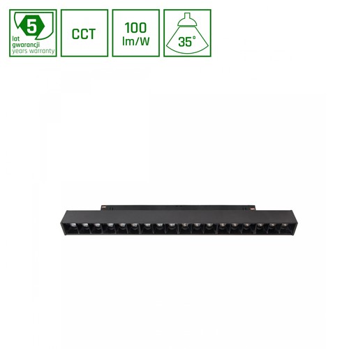 System Shift CCT- Grid M skinne lys 17W - 330x23x42mm, 40°, svart, CCT skift