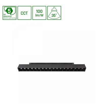 System Shift CCT- Grid M skinne lys 17W - 330x23x42mm, 40°, svart, CCT skift
