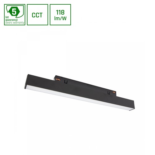 System Shift CCT - Line S 8W - Skinne Lys 304x23x42mm, 100°, Svart, CCT Switch