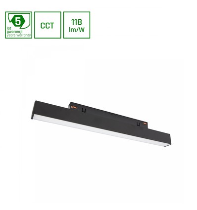 System Shift CCT - Line S 8W - Skinne Lys 304x23x42mm, 100°, Svart, CCT Switch