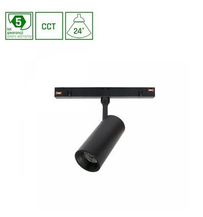 10W Shift Spot M skinnespot til 48V - 24°, RA90, 3000K, sort, 5 års garanti