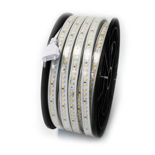 50m Arbeidslys 230V LED strip - IP65, 120 LED/m, 4,8W/m, 480 lm/m