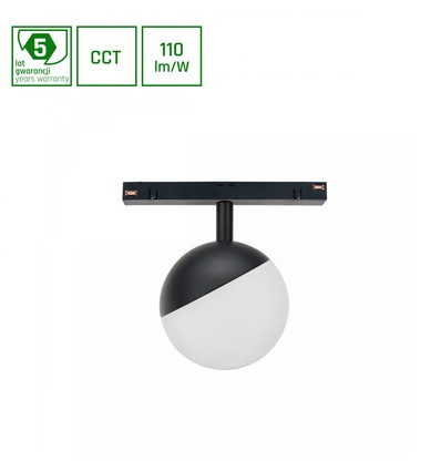 5W Ø10cm Shift skinnespot til 48V - CCT, 48V DC, 400lm, til lavvolt skinnesystem