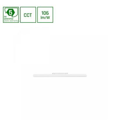 60cm 17W SYSTEM SHIFT CCT skinnespot til 48V - 1800lm, RA90, IP20, hvit, 48V DC