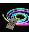 250cm RGBIC Neon Flex komplett sett - 7x15 neonflex, Bluetooth app, fjernkontroll, inkl. monteringklips, USB