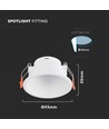 MR16/GU10 Downlight blendfri - Ekskl. lyskilde, hvit, Hull: Ø8,3 cm, Mål: Ø9,3 cm