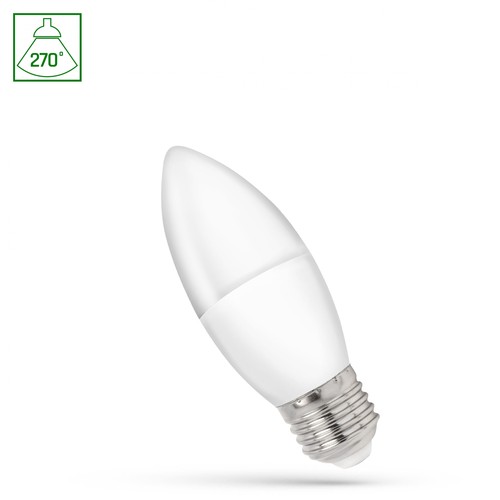 E27 1W LED kronepære - C37, 230V