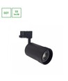20W PAVA BASIC 3-faset skinnespot - Justerbar CCT, 111lm/W, 20-45°, sort