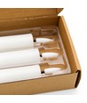 3-pakning hvite LED stearinlys, flammeeffekt - Ø2,2cm, Høyde: 24,5cm, stagelys, inkl. fjernkontroll, timer, batteri