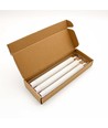 3-pakning hvite LED stearinlys, flammeeffekt - Ø2,2cm, Høyde: 24,5cm, stagelys, inkl. fjernkontroll, timer, batteri