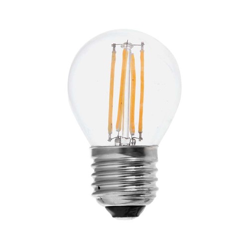V-Tac 4W LED kronepære - 3-trinns dimbar, G45, karbon filamenter, klart glas, E27