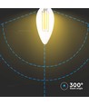 V-Tac 4W LED stearinlys pære - 3-trinns dimbar, karbon filamenter, varm hvit, E14