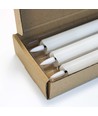 3-pakning hvite LED stearinlys, flammeeffekt - Ø2,2cm, Høyde: 24,5cm, kronelys, inkl. fjernkontroll, timer