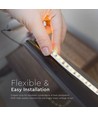 5m 7,2W/m sprutsikker LED-strip - 12V DC, IP65, 120 LED per meter