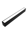 48W LED lysskinne - 150cm, 120 lm/W, Sort, taklampe til kontor, inkl. wireoppheng