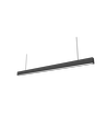 48W LED lysskinne - 150cm, 120 lm/W, Sort, taklampe til kontor, inkl. wireoppheng