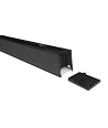 48W LED lysskinne - 150cm, 120 lm/W, Sort, taklampe til kontor, inkl. wireoppheng