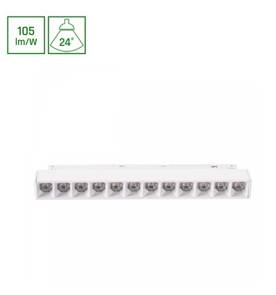 12W SHIFT system spot, 48V - 22cm, varm hvit, DC