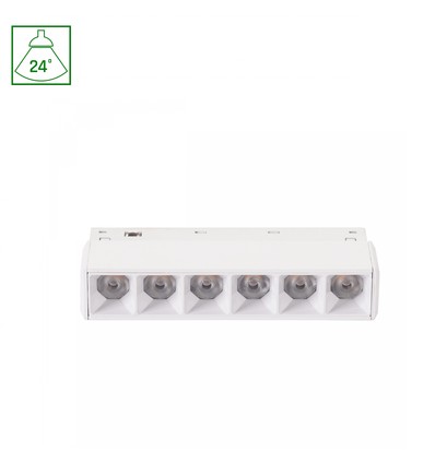 6W SHIFT Grid XS magnetisk spot til skinne, 48V - Hvit, 2700K, 11cm, IP20