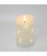 LED blokklys med lyskjede, 12,5cm, flammeeffekt - Ø7,5cm