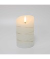 LED Blokklys med lyskjede, 12,5cm høy, flammeeffekt - Ø7,5cm, 12,5cm høy, fungerer m. fjernkontroll, ekte stearin