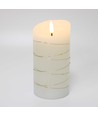 LED Blokklys med lyslenke, 15cm høy, flammeeffekt - Ø7,5cm, 15cm høy, fungerer m. fjernkontroll, ekte stearin
