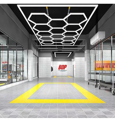 Hexagon LED 14 felter + ramme komplett sett - RA95, 591W, inkludert strømtilkobling