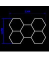 168W RA95 Hexagon LED 5 felter komplett sett - Inkl. strømtilkobling
