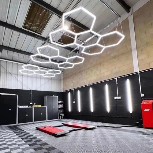 Hexagon LED 5 felt komplett sett - RA95, 168W. inkludert strømtilkobling